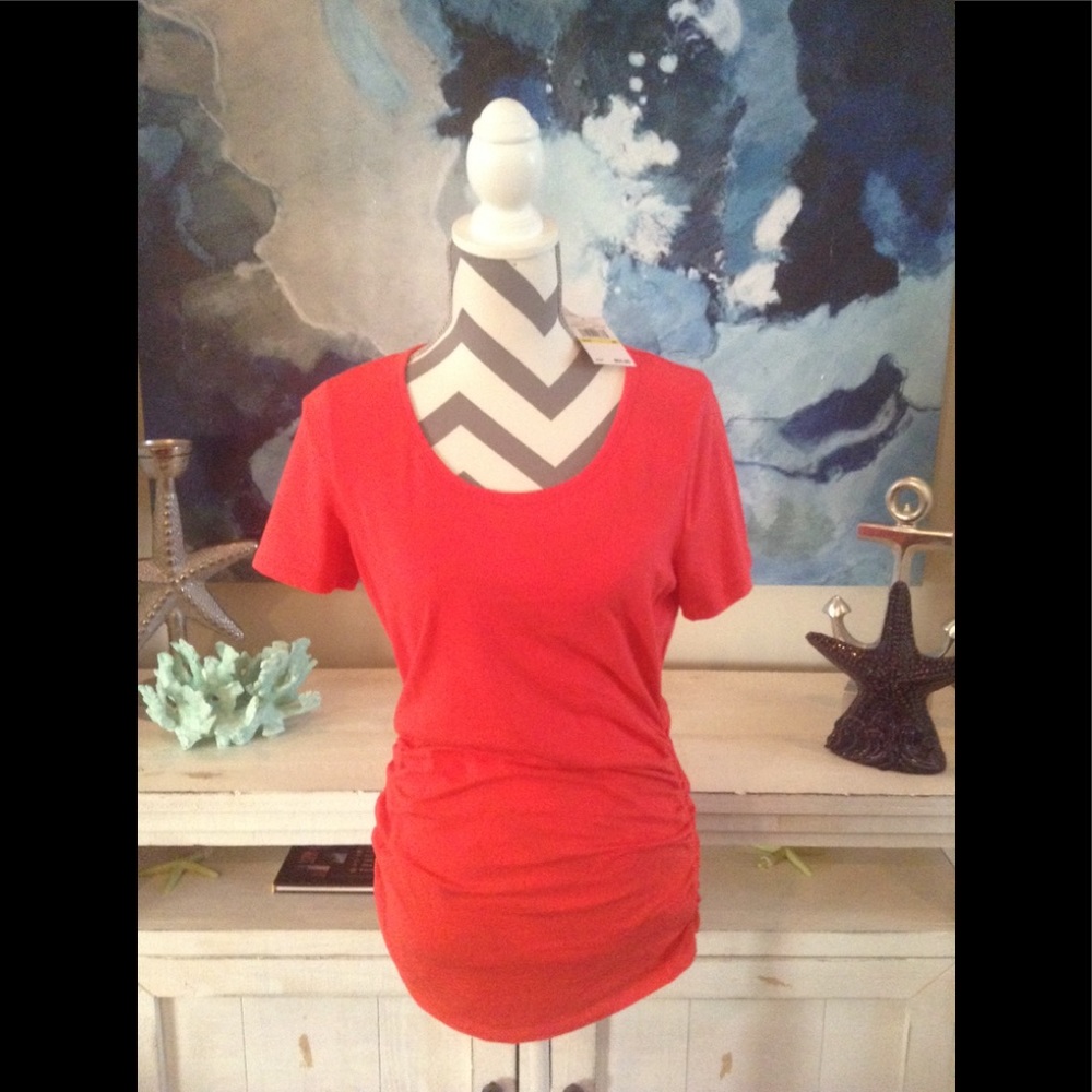 MICHAEL KORS‎ Orange top with side zipper. SZ M